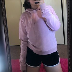 Pink velour hoodie